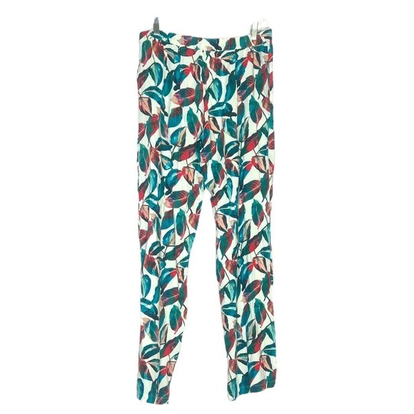 Onia Women’s Mila Wide Leg Pants Green Multicolor Leave Print Pull On Sz Large‎ - Picture 2 of 7